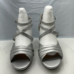 Easy Street Crissa Dress Sandals, Silver, Women Size 8W Item#308